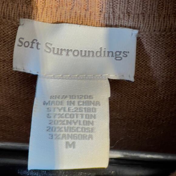 Soft Surroundings Angora Blend Sweater Womans M Oversized Zip Collar Style 25180 - Picture 3 of 9